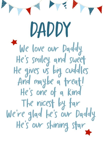 We Love Our Daddy Poem Card created by Giddy Kipper