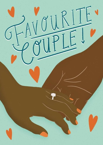 Favourite Couple - Illustrated Engagement Card created by Design by Gracie