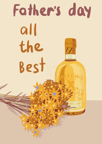 father’s day all the best whisky card created by Ksenia Samsonova