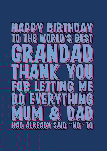 Funny Birthday Card for Grandad created by Blind Faith