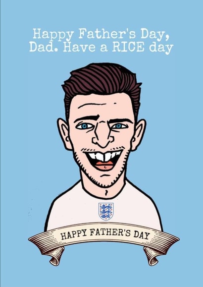 Declan Rice England Father's Day Card created by Gibbo The Doodler