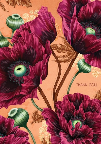 Thank You Floral Poppy Card created by Feline Zegers