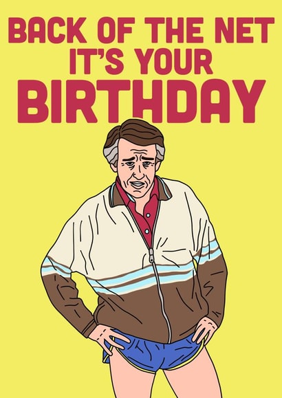 Alan Partridge, Back of the net birthday card created by Swazzdraws