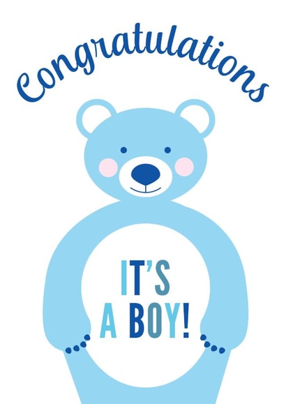 Congratulations it's a boy - new baby card created by Hello Fridays Studio