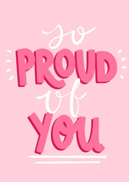So proud of you pink card / graduation congratulations card created by EmilyKateCo