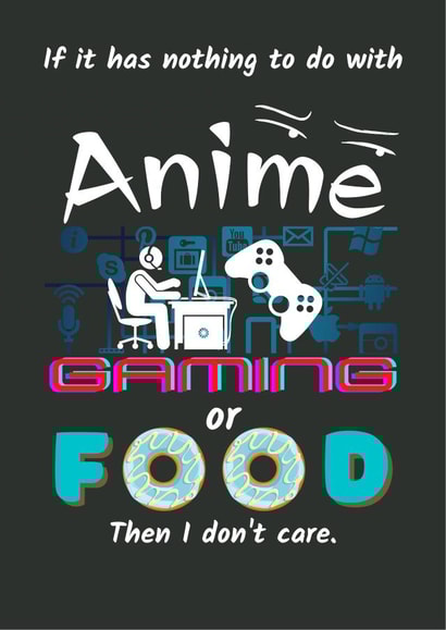 Teen Anime Gaming Card created by NiftyGiftsUK