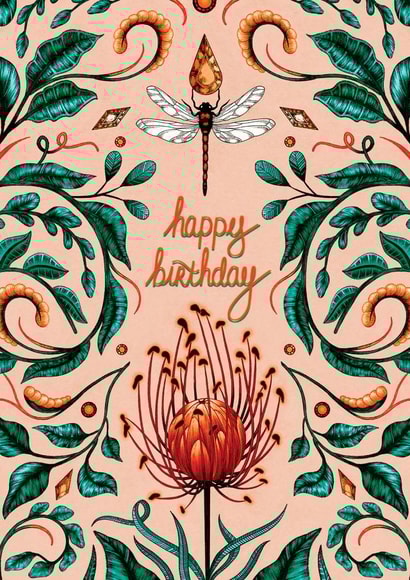 Beautiful Dragonfly Birthday Card created by Feline Zegers