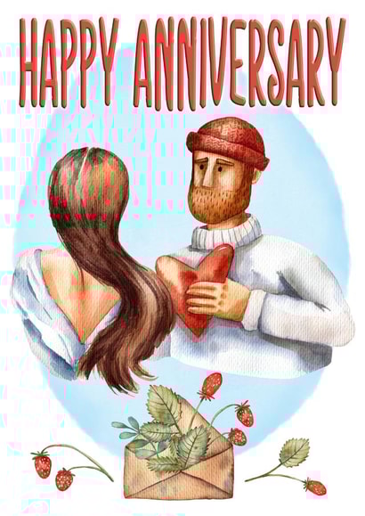 Cute Hipster Love Anniversary Card created by CardandFast
