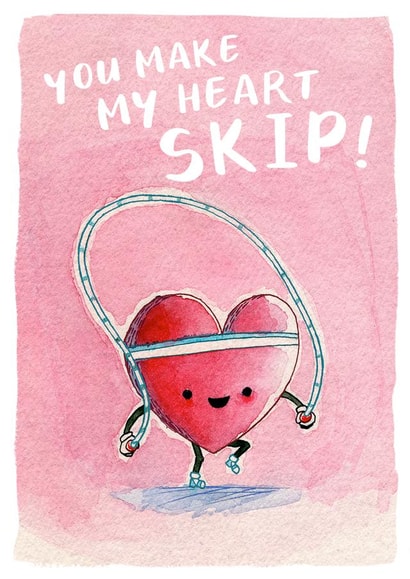 Skipping Heart Love Card  created by Quiet Forest Illustration