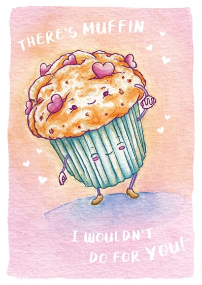 Cute Muffin Love Card created by Quiet Forest Illustration