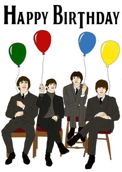 The Beatles Happy Birthday Balloons created by Crispy Choons