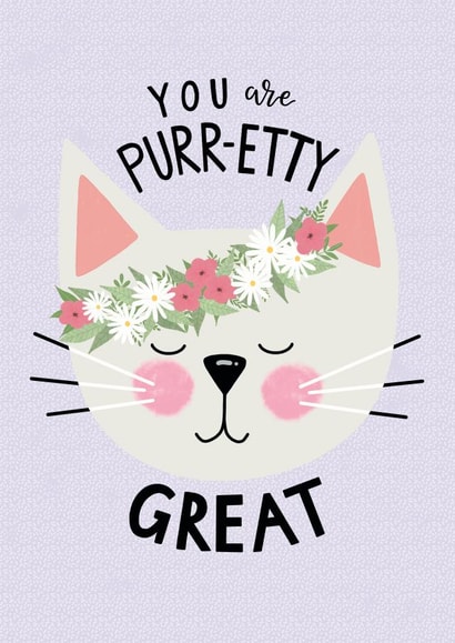 You are pretty great cat card created by Leaf Lane Studio