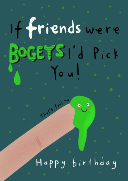 Happy Birthday Friend Bogey card created by Lucy and Lolly