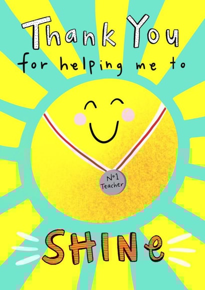 Sunshine Thank you teacher card created by Lucy and Lolly