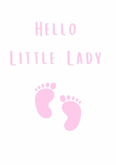 Hello Little Lady - New Baby Girl Card 1001 created by A Bee's Designs