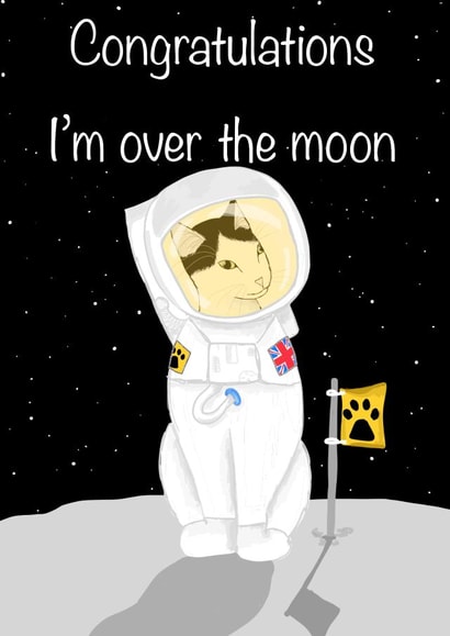 Congratulations Cat Astronaut Card created by Art by Reb