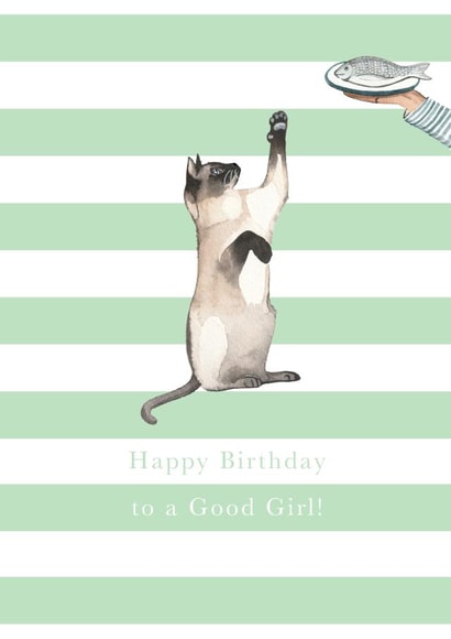 Siamese Cat Birthday Card - Birthday Girl created by Paper Maven