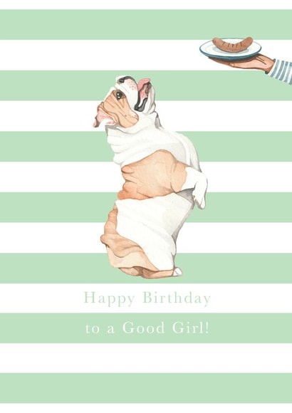 English Bulldog Birthday Card - Birthday Girl created by Paper Maven