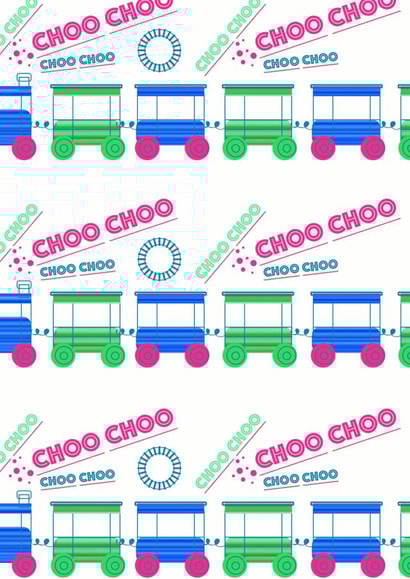 Choo Choo train card new baby boy created by Nicky Dawson