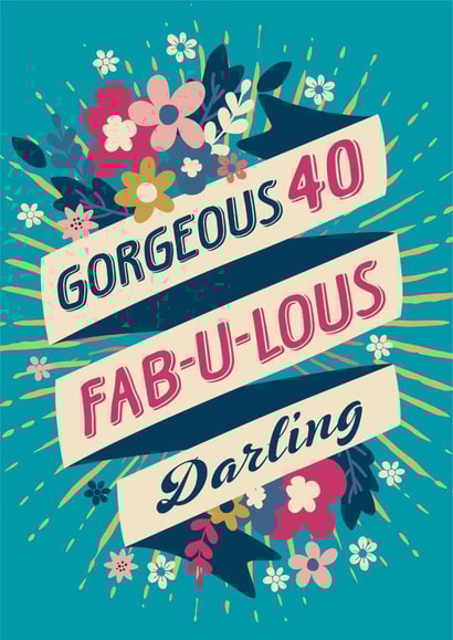 Strictly fabulous 40th birthday card for her. created by The Typecast Gallery