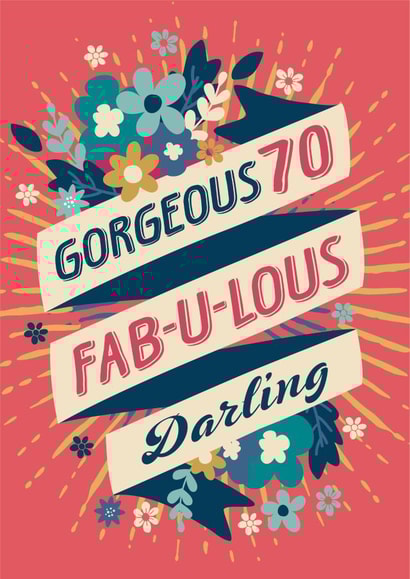 Strictly fabulous 70th birthday card for her created by The Typecast Gallery