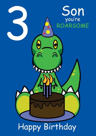 Roarsome Son 3rd Birthday Card  created by @Cupsie's Creations