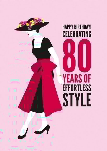 Effortless Style 80th Birthday Card created by Diva Doodle Designs