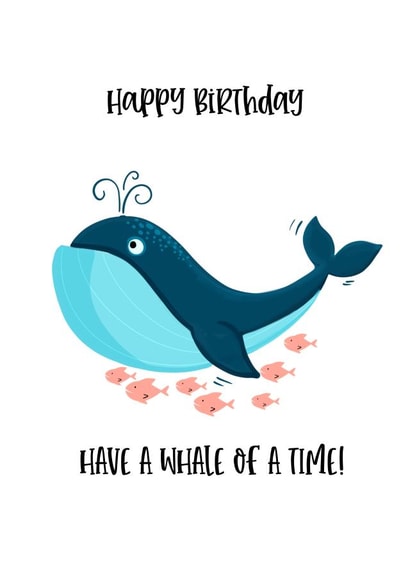 Whale of a Time Birthday Card created by The Arty Apples Limited