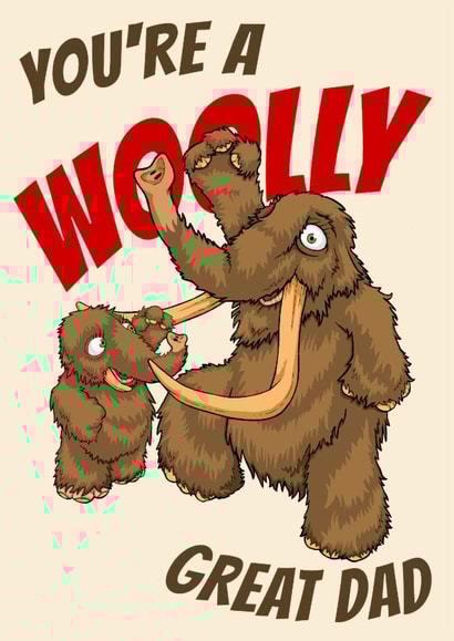 Woolly Mammoth Dad Birthday Card created by Pigoprints