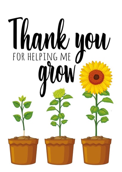Thank you for helping me grow teacher card created by Cheeky Chops Cards
