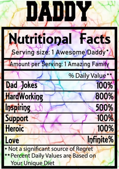Daddy Nutritional Facts Funny Father's Day Card created by MoriiMoments