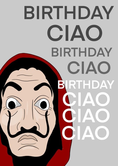 Money Heist Birthday Card created by The Foxy Lemon Co.