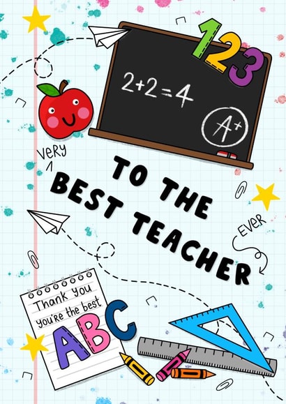 Best Teacher - Thank You Card - Nursery Teacher - School Teacher - Learning created by Ludicrous Prints