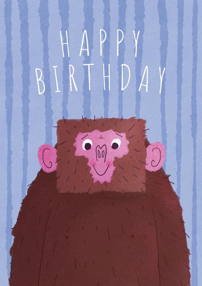 Cheeky monkey children's birthday card created by Kyle Prior