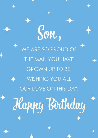 'Our Amazing Son' A5 Greeting Card – Birthday Or Special Occasion From Picture This