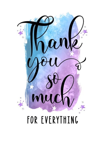 Thank you for everything card created by Louise Potton Designs