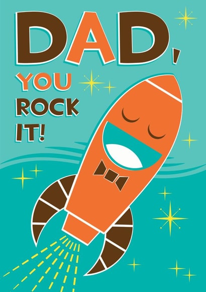 Dad Birthday Father's Day Rocket card created by essjay