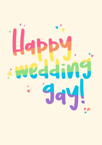 Happy Wedding Gay Card - Rainbow font wedding card created by Sassy Sarah