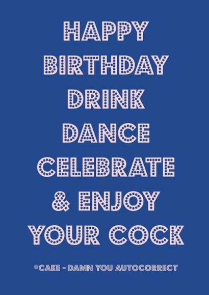 Damn you autocorrect birthday card created by Nicola Jo