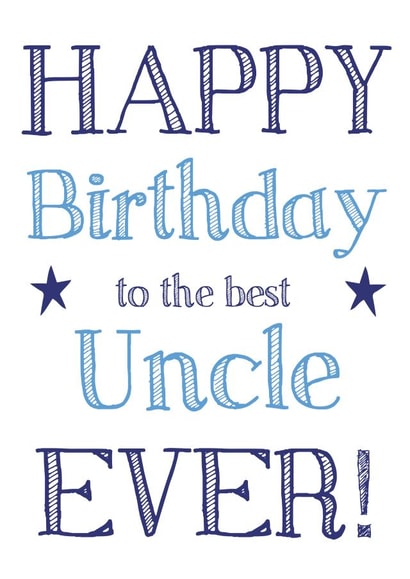 Cute blue Happy Birthday card for Uncle created by Hello Fridays Studio