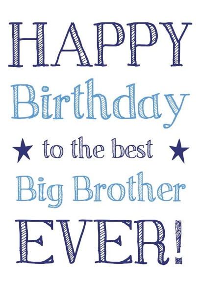 Classic Birthday Card - Big Brother - The Best created by Hello Fridays Studio