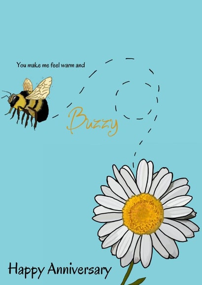 Warm and Buzzy, Anniversary card created by SimplyJen