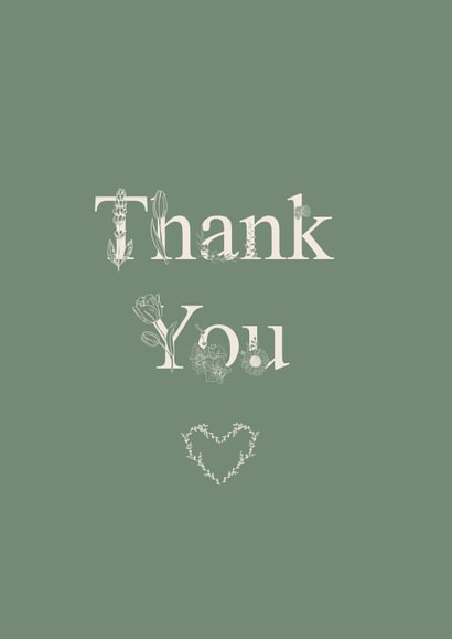 Floral Thank you Card created by Sasha Elle Digital Art