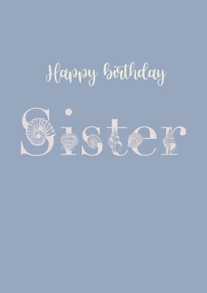 Seashell Sister birthday card  created by Sasha Elle Digital Art