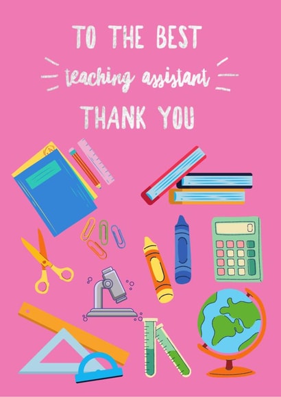 Best Teaching Assistant thank you card created by Faye Burtenshaw