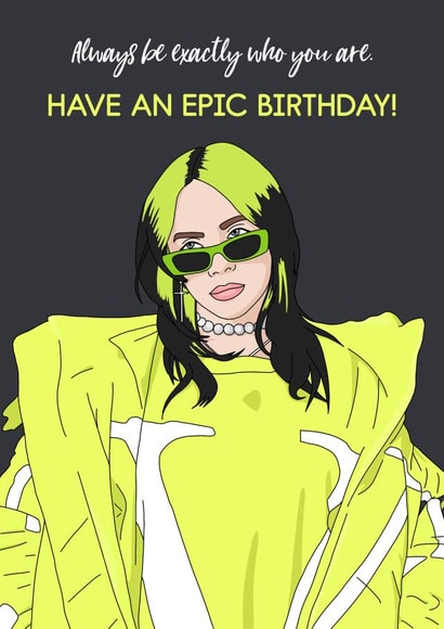 Billie Eilish Birthday Card Inspiration created by Evie Garnett Designs