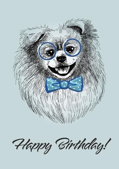 Pomeranian Dog Birthday Card created by Anna Manka
