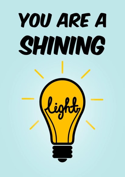 You are a shining light thank you card created by The Girl Next Draw Cards