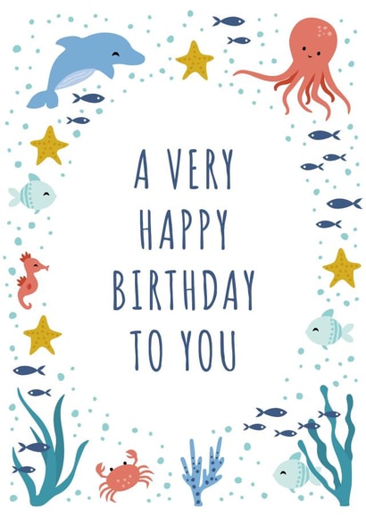 Under the Sea birthday card created by Kampai Designs