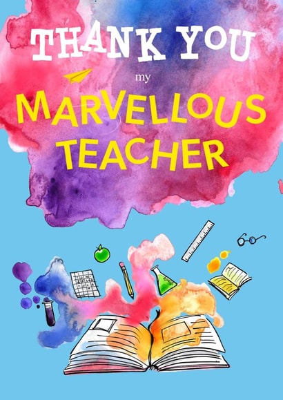 Thank you my marvellous teacher card created by Dani Verbeeten